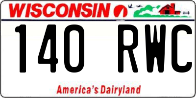 WI license plate 140RWC