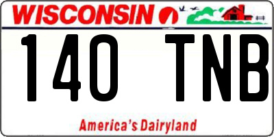 WI license plate 140TNB