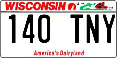 WI license plate 140TNY
