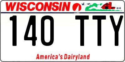WI license plate 140TTY