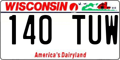 WI license plate 140TUW