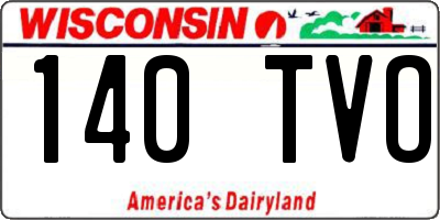 WI license plate 140TVO