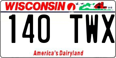 WI license plate 140TWX