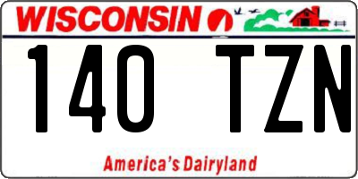 WI license plate 140TZN