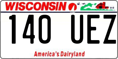 WI license plate 140UEZ