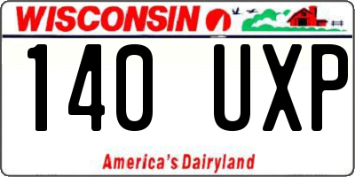 WI license plate 140UXP