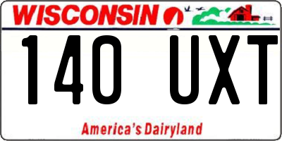 WI license plate 140UXT