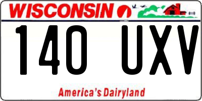 WI license plate 140UXV
