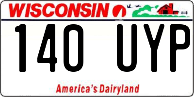 WI license plate 140UYP