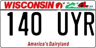 WI license plate 140UYR