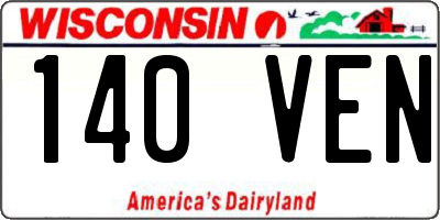WI license plate 140VEN