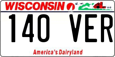 WI license plate 140VER