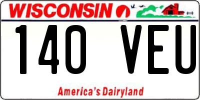 WI license plate 140VEU