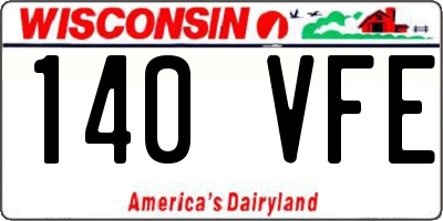WI license plate 140VFE