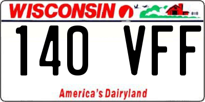 WI license plate 140VFF