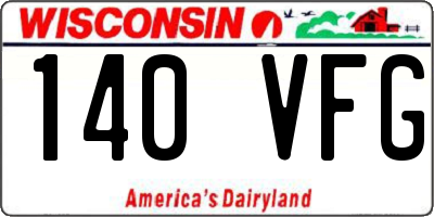 WI license plate 140VFG