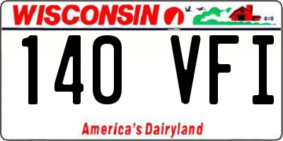 WI license plate 140VFI