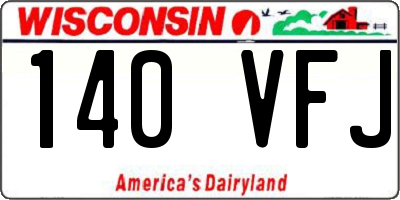 WI license plate 140VFJ