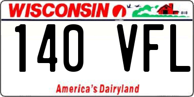 WI license plate 140VFL