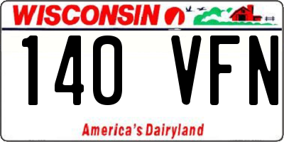 WI license plate 140VFN