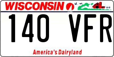 WI license plate 140VFR