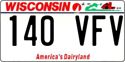 WI license plate 140VFV