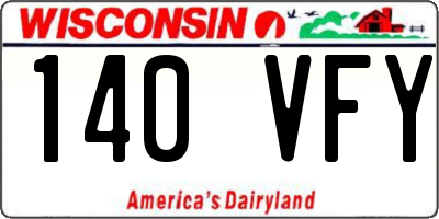 WI license plate 140VFY