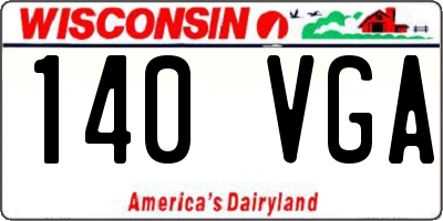 WI license plate 140VGA