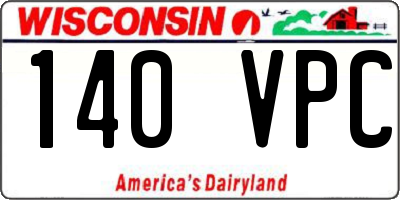 WI license plate 140VPC