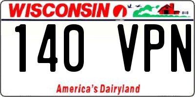 WI license plate 140VPN