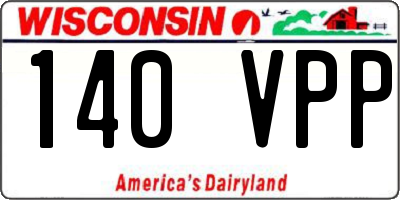 WI license plate 140VPP