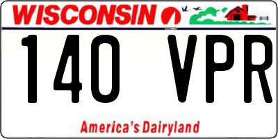WI license plate 140VPR