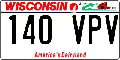 WI license plate 140VPV
