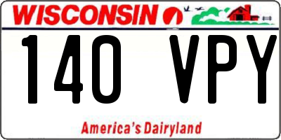 WI license plate 140VPY