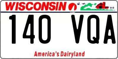 WI license plate 140VQA