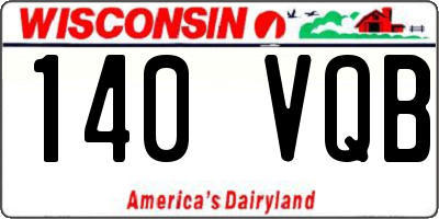 WI license plate 140VQB