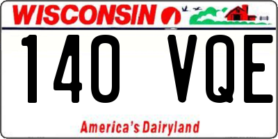 WI license plate 140VQE