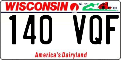 WI license plate 140VQF