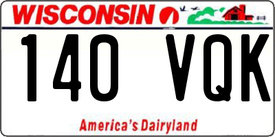 WI license plate 140VQK