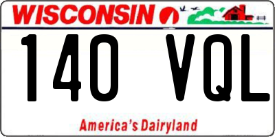 WI license plate 140VQL