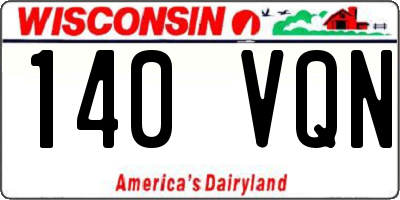 WI license plate 140VQN
