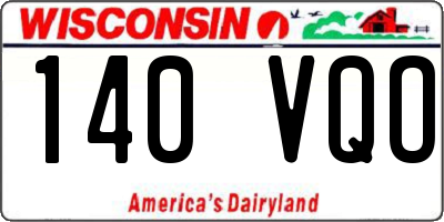 WI license plate 140VQO