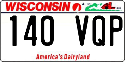 WI license plate 140VQP
