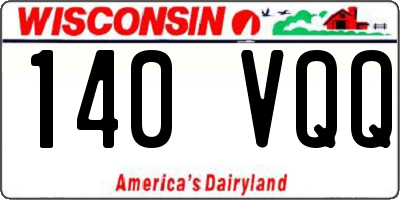 WI license plate 140VQQ