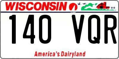 WI license plate 140VQR