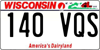 WI license plate 140VQS
