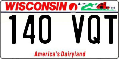 WI license plate 140VQT
