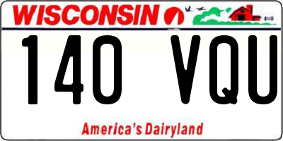 WI license plate 140VQU