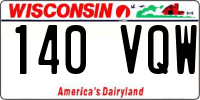 WI license plate 140VQW