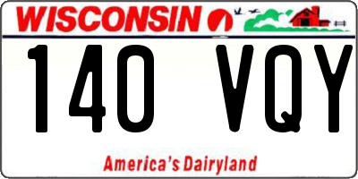 WI license plate 140VQY